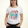 Disney Princesses Neon PopT-Shirt Con StampaWhite Donna T-shirt E Top H3A21D34F-A11