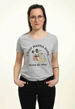 Disney Classic Mickey Mickey Dog Fill LoverT-Shirt Con StampaHeather Grey Donna T-shirt E Top H3A21D1EK-C11