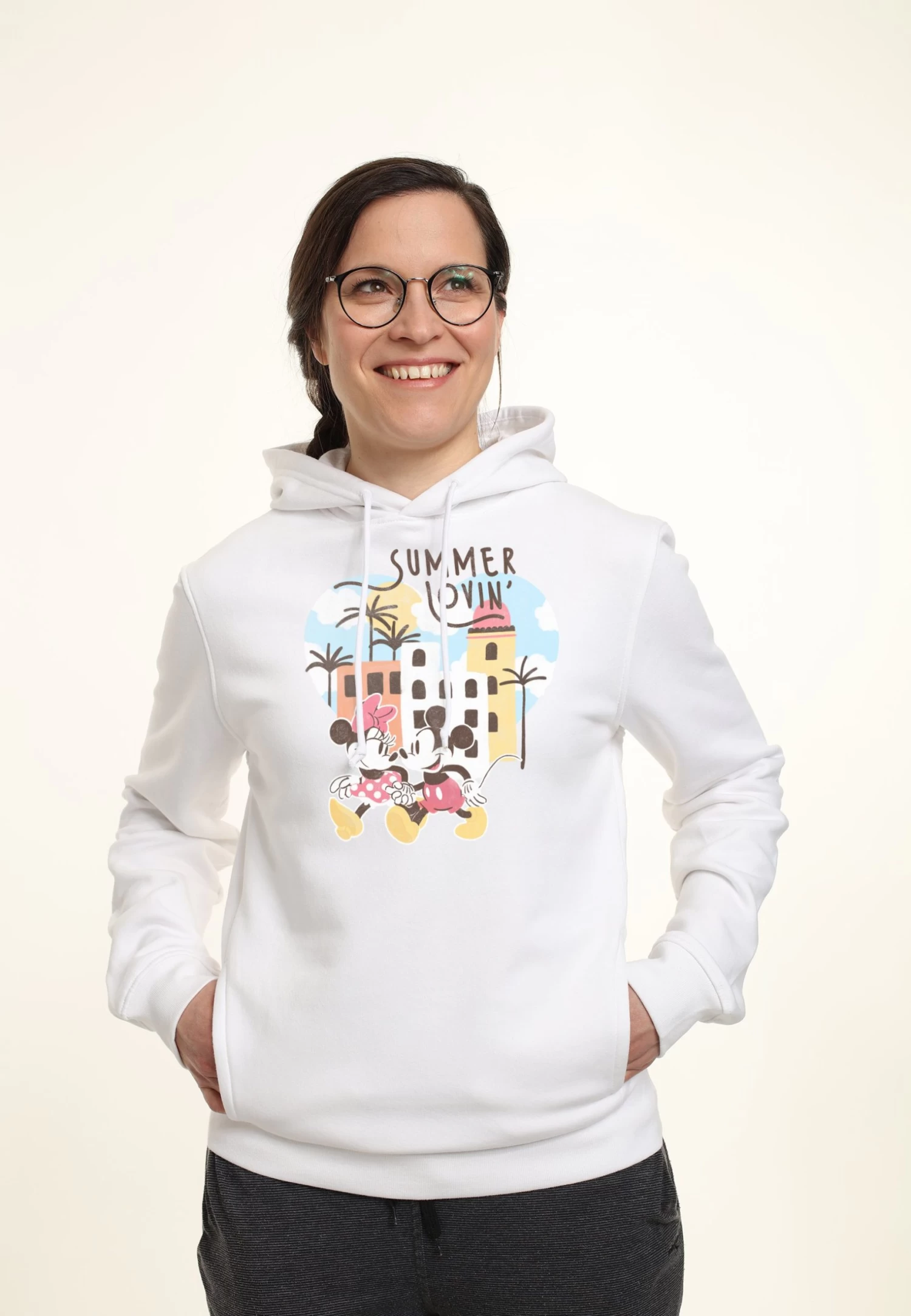 Mickey Mouse And Friends Disney Classic Mickey Minnie Felpa Con CappuccioWhite Donna Felpe H3A21J3ZA-A11 1 Mickey Mouse And Friends Disney Classic Mickey Minnie Felpa Con CappuccioWhite Donna Felpe H3A21J3ZA-A11