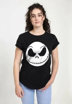 Disney Nightmare Before Christmas Big Face JackT-Shirt Con StampaBlack Donna T-shirt E Top H3A21D0Y4-Q11