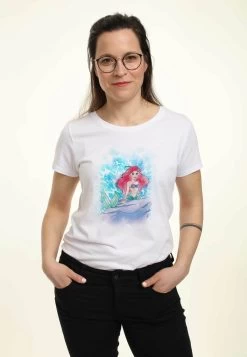 Disney The Little Mermaid Watercolor Splash - T-Shirt Con Stampa - White