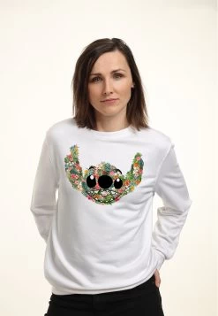 Disney Lilo & Stitch Stitch FloralFelpaWhite Donna Felpe H3A21J6RH-A11