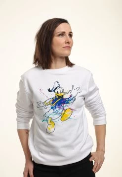 Disney Classic Mickey Splatter Donald - Felpa - White -Disney b22d9e2999e34cd48bffe5b5bb9e5c47