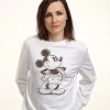 Disney Mickey Classic Sketchy MickeyFelpaWhite Donna Felpe H3A21J70S-A11