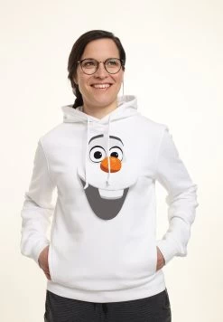 Disney Frozen Olaf FaceFelpa Con CappuccioWhite Donna Felpe H3A21J4MM-A11