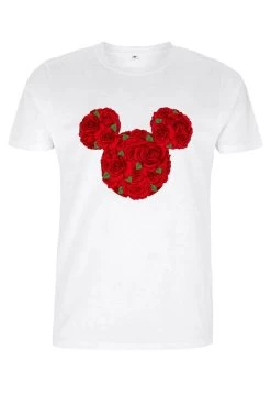 Disney Mickey Classic Mickey Mouse Roses - T-Shirt Con Stampa - White