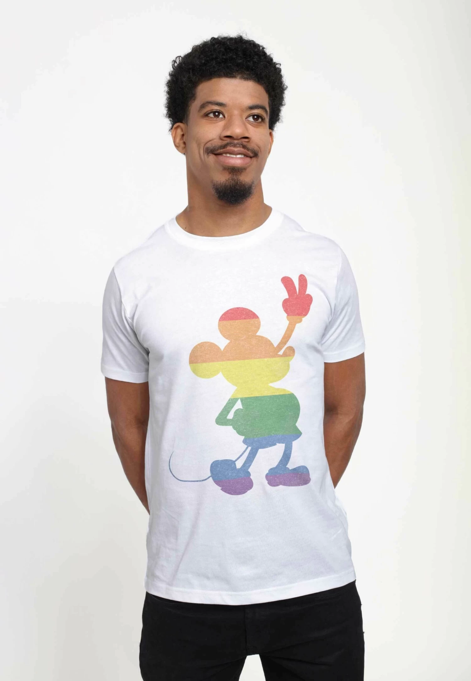 Disney Mickey Classic Love Is Love Pride Mickey UnisexT-Shirt Con StampaWhite Uomo T-shirt E Polo H3A2102BD-A11 3 Disney Mickey Classic Love Is Love Pride Mickey UnisexT-Shirt Con StampaWhite Uomo T-shirt E Polo H3A2102BD-A11 - immagine 3