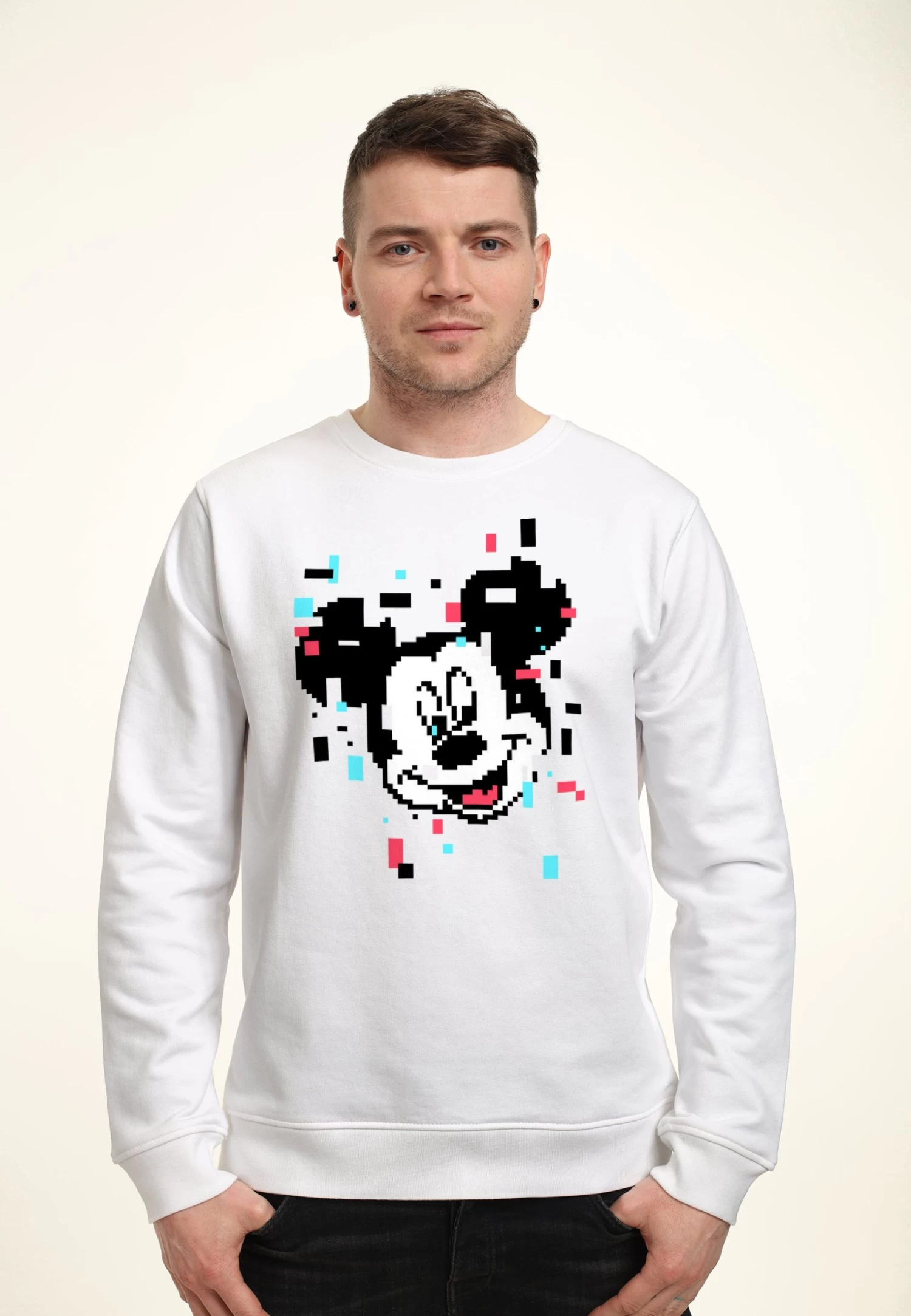 Disney Mickey Mouse Pixel MickeyFelpaWhite Uomo Maglieria E Felpe H3A22S6D1-A11 1 Disney Mickey Mouse Pixel MickeyFelpaWhite Uomo Maglieria E Felpe H3A22S6D1-A11