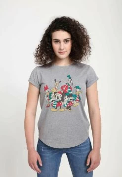 Disney Classic Mickey Holiday GroupT-Shirt Con StampaMelange Grey Donna T-shirt E Top H3A21D021-C11