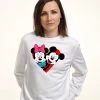 Disney Mickey Mouse Mickey Minnie HeartFelpaWhite Donna Felpe H3A21J75O-A11