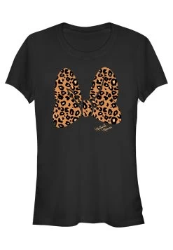 Disney Mickey Classic Animal Print Bow - T-Shirt Con Stampa - Black