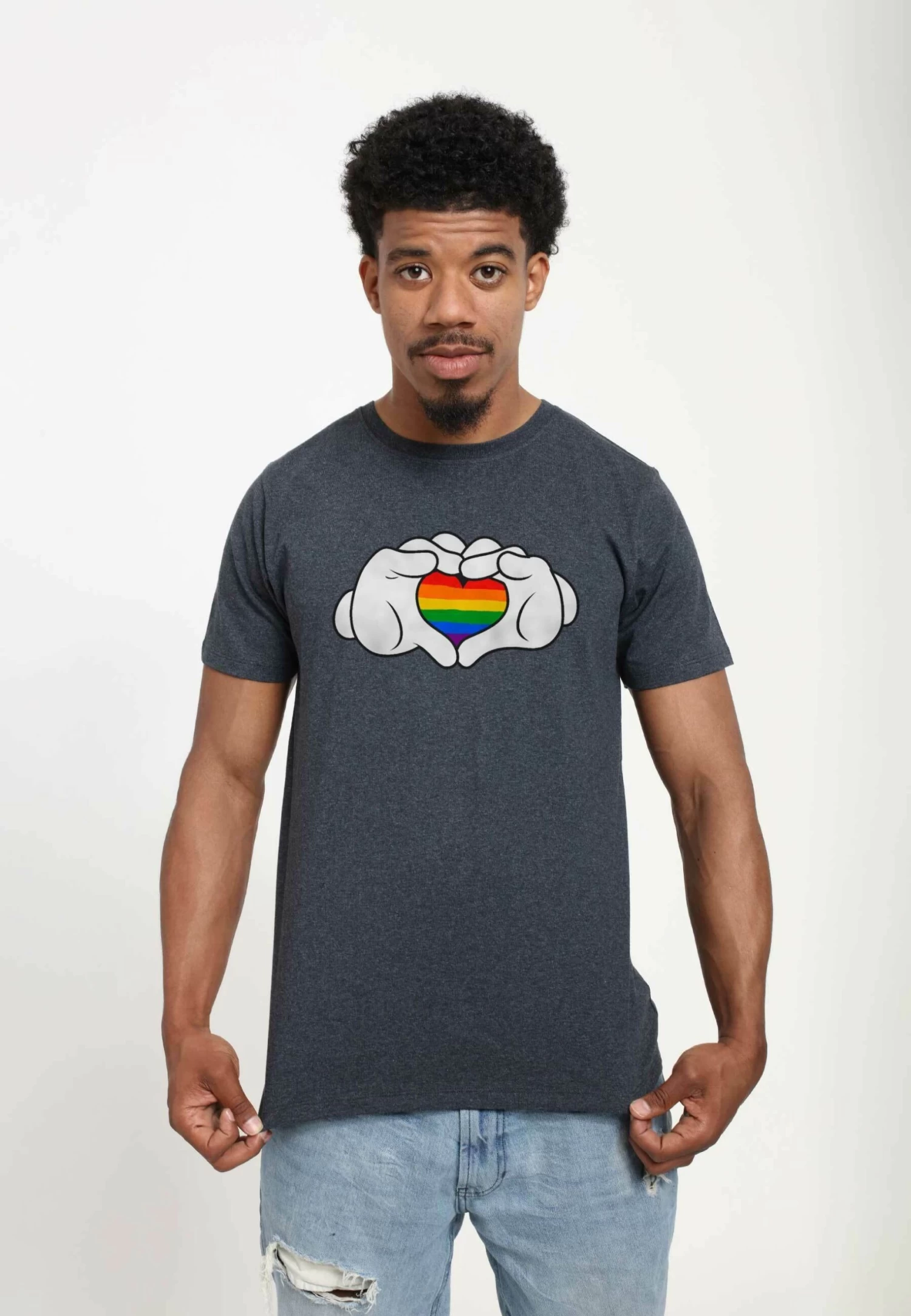 Disney Classic Mickey Rainbow Love UnisexT-Shirt Con StampaMelange Black Donna T-shirt E Top H3A2100ER-Q11 4 Disney Classic Mickey Rainbow Love UnisexT-Shirt Con StampaMelange Black Donna T-shirt E Top H3A2100ER-Q11 - immagine 4