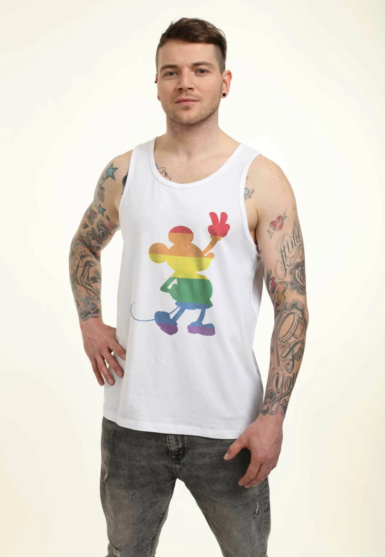 Disney Mickey Classic Love Is Love Pride Mickey - Top - White 3 Disney Mickey Classic Love Is Love Pride Mickey - Top - White - immagine 3