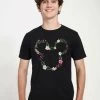 Disney Mickey Classic Floral Mickey Unisex - T-Shirt Con Stampa - Black