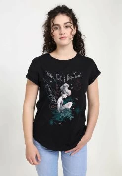 Disney Peter Pan Tink In Fairy Land - T-Shirt Con Stampa - Black