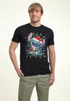 Disney Lilo & Stitch Stitch Xmas Lights UnisexT-Shirt Con StampaNavy Blue Uomo T-shirt E Polo H3A2102K2-K11 -Disney e72b00325463434c8ef320d366b9f3dd