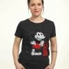 Disney Mickey Mouse And Friends LeaningT-Shirt Con StampaBlack Donna T-shirt E Top H3A21D3PG-Q11