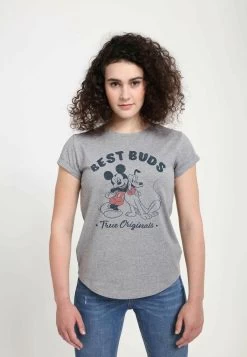 Disney Mickey Mouse Vintage BudsT-Shirt Con StampaMelange Grey Donna T-shirt E Top H3A21E07H-C11