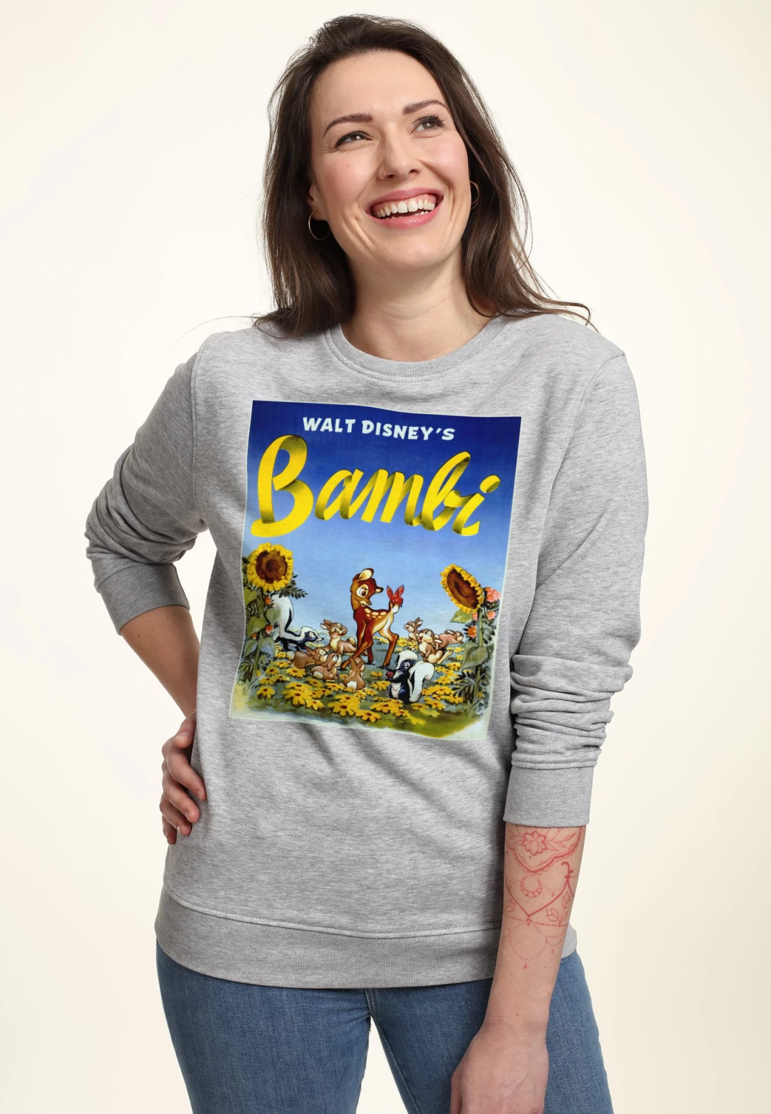 Disney Bambi SunflowersFelpaHeather Grey Donna Felpe H3A21J516-C11 3 Disney Bambi SunflowersFelpaHeather Grey Donna Felpe H3A21J516-C11 - immagine 3