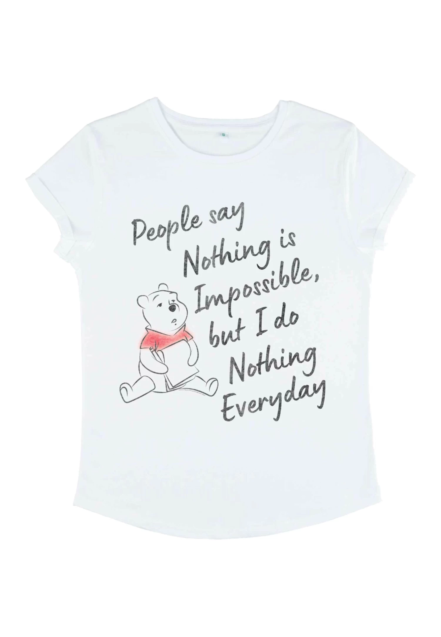 Disney Winnie The Pooh Nothing Is ImpossibleT-Shirt Con StampaWhite Donna T-shirt E Top H3A21D08J-A11 5 Disney Winnie The Pooh Nothing Is ImpossibleT-Shirt Con StampaWhite Donna T-shirt E Top H3A21D08J-A11 - immagine 5