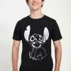 Disney Lilo & Stitch Negative Stitch UnisexT-Shirt Con StampaBlack Uomo T-shirt E Polo H3A2100B1-Q11