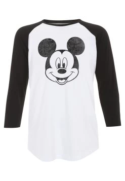 Disney Classic Mickey Mickey FaceMaglietta A Manica LungaWhite Black Donna T-shirt E Top H3A21DBCO-A11 -Disney f9aec2cc21394987867b70275d67cabd