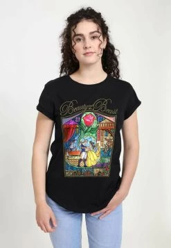 Disney Beauty & The Beast Beauty StoryT-Shirt Con StampaBlack Donna T-shirt E Top H3A21E03R-Q11