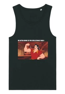 Disney Beauty The Beast Gaston Gym Meme- Top - Black -Disney fe2a888dec7f457489d27076c55cf209