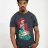 Disney The Little Mermaid Sailor Ariel UnisexT-Shirt Con StampaMelange Black Donna T-shirt E Top H3A22O06Y-Q11