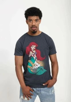 Disney The Little Mermaid Sailor Ariel UnisexT-Shirt Con StampaMelange Black Donna T-shirt E Top H3A22O06Y-Q11