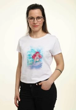 Disney The Little Mermaid Watercolor Splash - T-Shirt Con Stampa - White -Disney ffe4e307b5da42798b47f15a109bc142